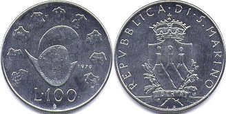 монета Сан-Марино 100 лир 1979