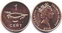 монета Соломоновы Oстрова 1 цент 2005