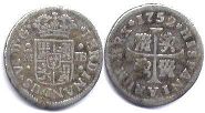 монета Испания 1/2 реала 1752
