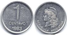 монета Аргентина 1 сентаво 1983