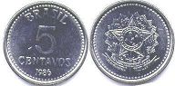 монета Бразилия 5 сентаво 1986