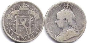 монета Кипр 9 пиастров 1901