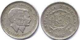монета Доминиканская Республика 5 сентаво 1987