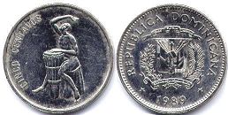 монета Доминиканская Республика 5 сентаво 1989