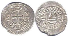 монета Франция бланка 1322-1328