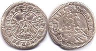 монета Ансбах 1 крейцер 1697