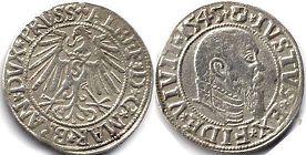 монета Пруссия грошен 1545