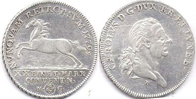 монета Брауншвейг-Вольфенбюттель 2/3 талера 1779