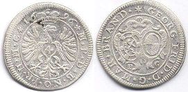 монета Ансбах 4 крейцера 1696