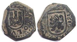 монета Испания 2 мараведи 1680