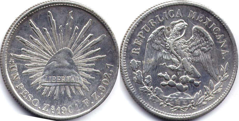 Мексика монета 1 песо 1901