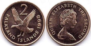 монета Фолклендские Острова 2 пенса 1998