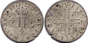 монета Франция 30 денье 1711