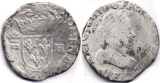 монета Франция 1/2 тестона 1575