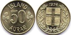 монета Исландия 50 аурар 1974