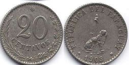 монета Парагвай 20 сентаво 1903