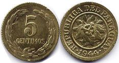 монета Парагвай 5 сентимо 1944