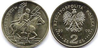 монета Польша 2 злотых 2009
