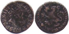 монета Испанские Нидерланды корт (лиард) 1548