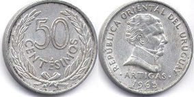 монета Уругвай 50 сентесимо 1965