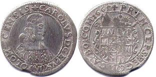 монета Оломоуц 6 крейцеров 1665