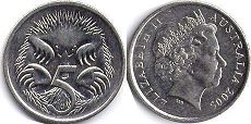 монета Австралия 5 центов 2005