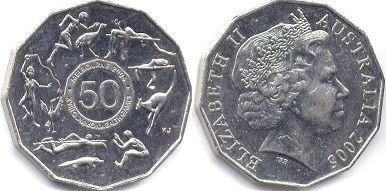 монета Австралия 50 центов 2005