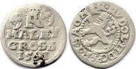 монета Богемия 1 малый грош (крейцер) 1591