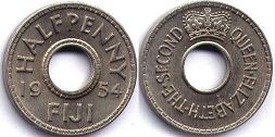 монета Фиджи 1/2 пенни 1954