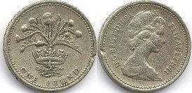 монета Великобритания 1 фунт 1984