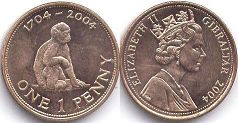 монета Гибралтар 1 пенни 2004
