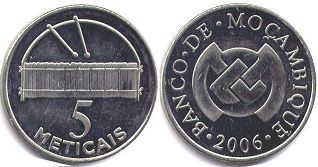 монета Мозамбик 5 метикал 2006