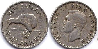 монета Новая Зеландия 1 флорин 1947