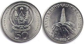 монета Руанда 50 франков 2003