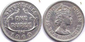монета Сейшельские Острова 1 рупия 1960