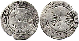 монета Кастилия и Леон 1/2 реала 1474-1504