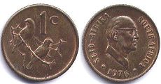 монета ЮАР 1 цент 1976