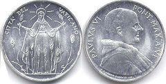 монета Ватикан 5 лир 1968