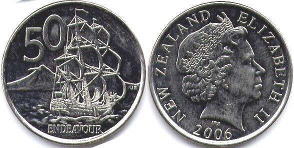 монета Новая Зеландия 50 центов 2006