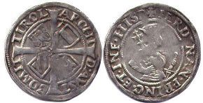 монета Австрия 6 крейцеров без даты (1521-1564)