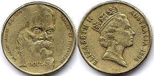 монета Австралия 1 доллар 1996
