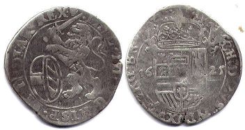 монета Испанские Нидерланды шеллинг 1625
