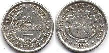 монета Коста-Рика 10 сентимо 1910