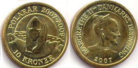 монета Дания 10 крон 2007