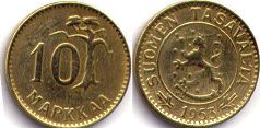монета Финляндия 10 марок 1953
