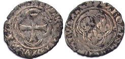 монета Франция двойной денье 1447
