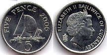 монета Гернси 5 пенсов 2006