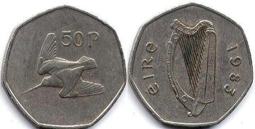 монета Ирландия 50 пенсов 1983