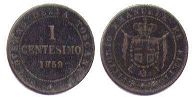 монета Тоскана 1 чентезимо 1859