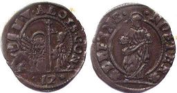 монета Венеция 1 сольдо без даты (1676-1683)